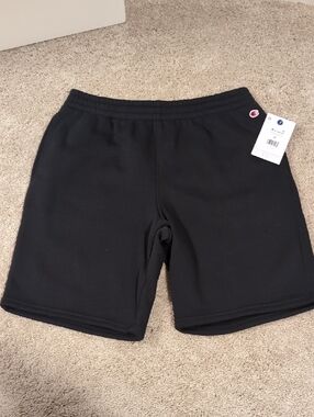 Champion Black Fleece Shorts with Logo